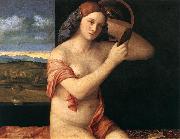 BELLINI, Giovanni Naked Young Woman in Front of the Mirror  dtdhg France oil painting reproduction